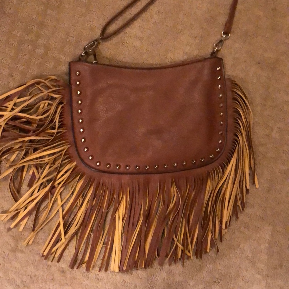 Fringe stud purse